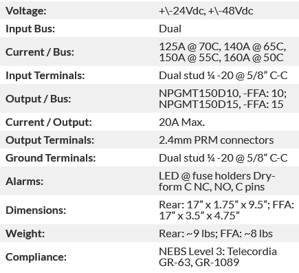 NPGMT150D15-FFA Specs